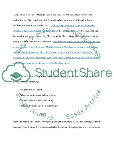 How far does the murder of King Dunkan affect Lady Macbeth and how is this shown in the play