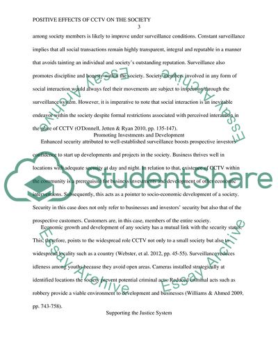 Positive Effects of CCTV on the Society