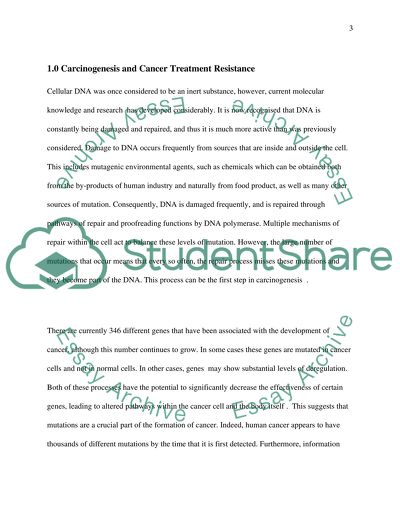 Carcinogenesis and Cancer Treatment Resistance