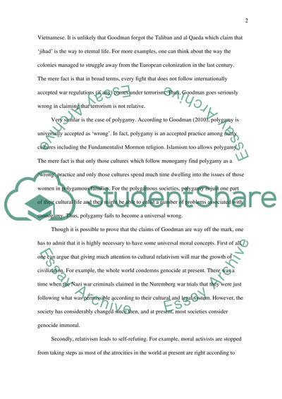 Relativism and Morality