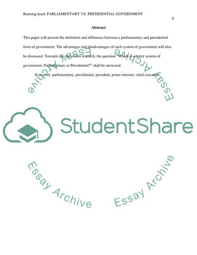 Which is a better system of government: parliamentary or presidential