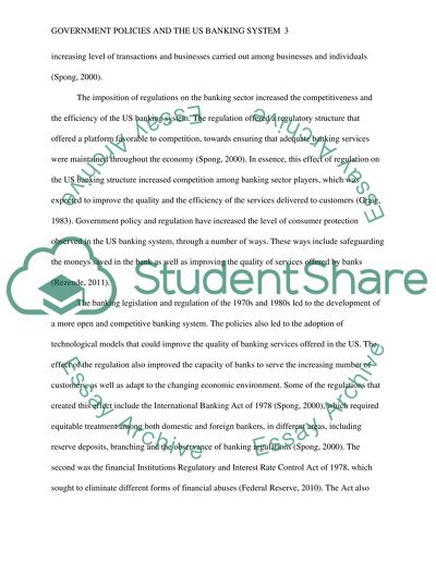 How government policy affect US banking system