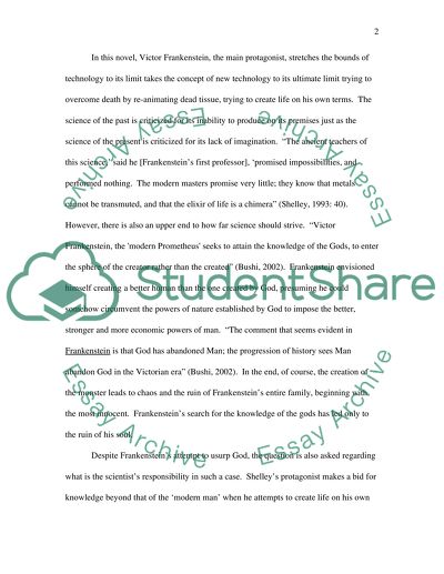 Role of the scientist in Mary Shelleys Frankenstein
