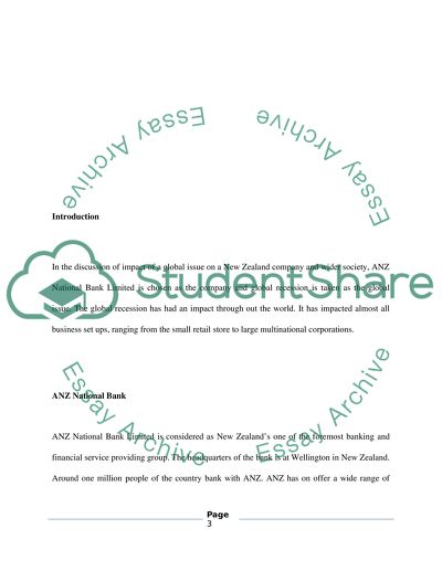 The Impact of a Global Issue on an ANZ National Bank