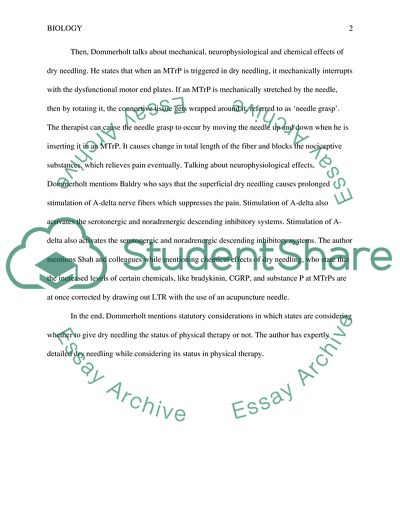 Dry Needling in Physical Therapy