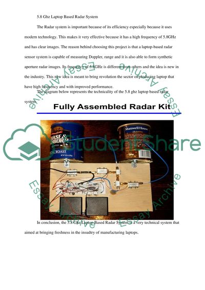 5.8 Ghz Laptop Based Radar System