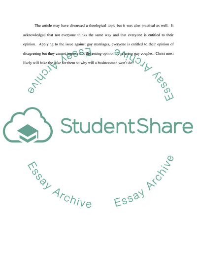 Review of the religion article