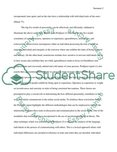 Personality Trait and Communication in Social Networks