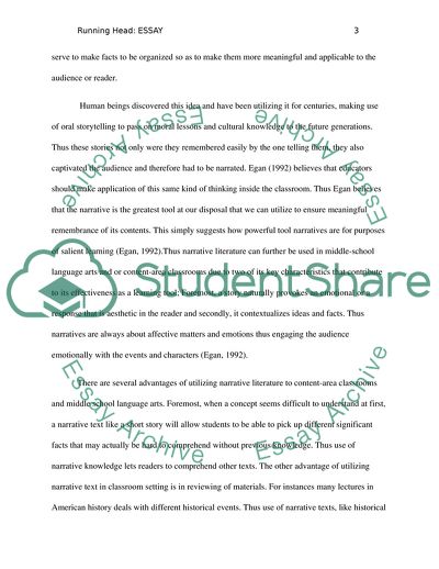 Narrative Text in the Secondary Classroom