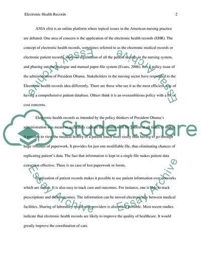 Adoption of the Electronic Health Records