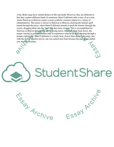 Comparison of Stairway to Heaven, Hotel California