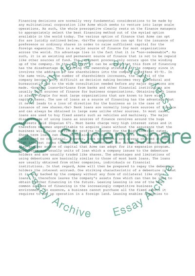 External Sources of Finance