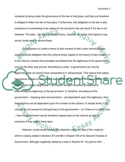 John Locke and the Tacit Consent Theory