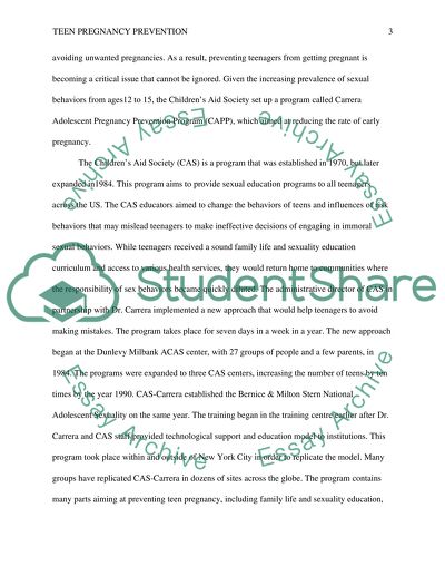 Teen Pregnancy Prevention