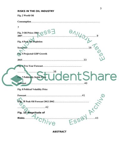 Risks in the Oil Industry