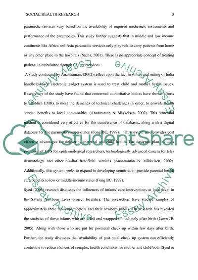 The Role of Paramedics in Community Maternal Health in Developing Countries