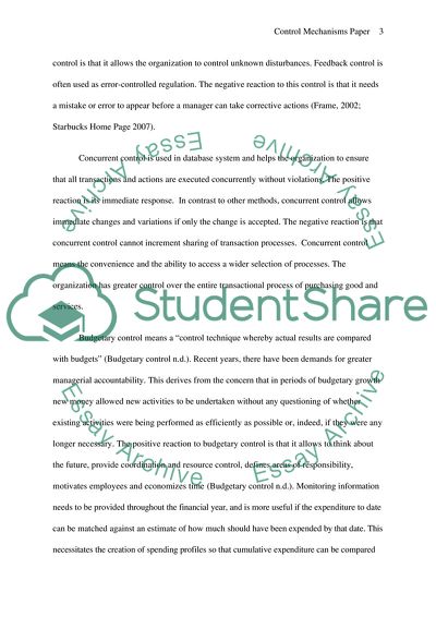 Control Mechanisms Paper