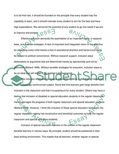 Inclusion in Education - Principle and Practice
