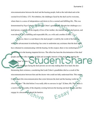 Train Go Sorry: Inside a Deaf World by Leah Cohen