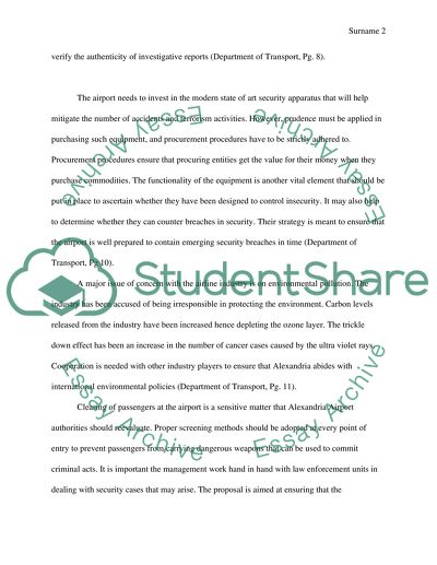Airport Policy of Alexandria International Airport
