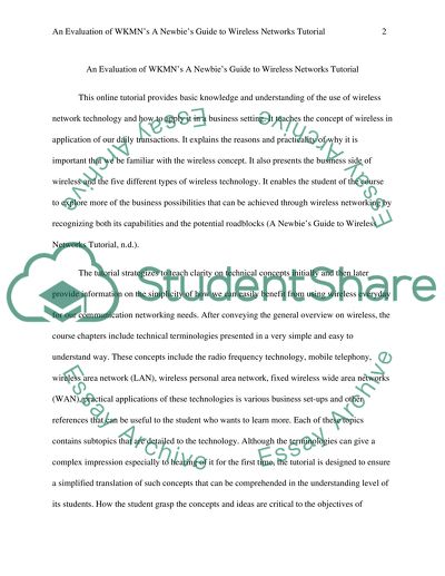 An Evaluation of WKMNs A Newbies Guide to Wireless Networks Tutorial