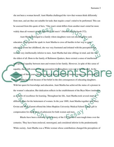 The Characterization of Aunt Martha