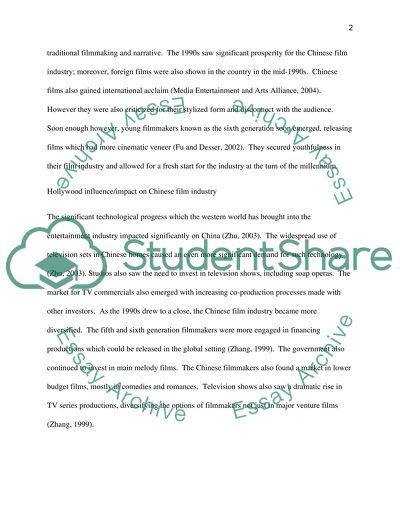 How important has Hollywood been in influencing Chinese filmmaking since the 1980s