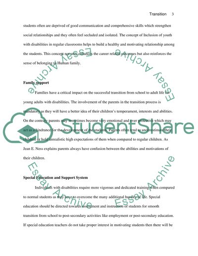 Transition Services for Youth with Disabilities