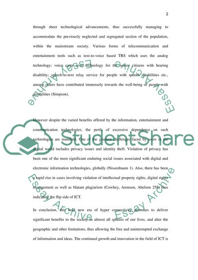 Benefits of and Problems with Information, Entertainment, and Communication Technologies