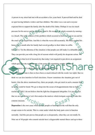 Is It Right to Take Your Own Life