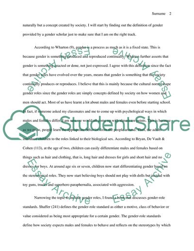 Gender Roles, Femininity and Masculinity