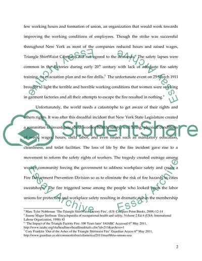 Why the triangle fire gave future workers and unions the idea to strike for better working condintions