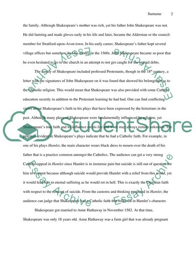 The influence of family on Shakespeares life and work