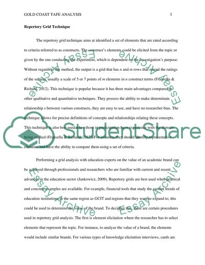 Gold Coast Tafe marketing and survey research