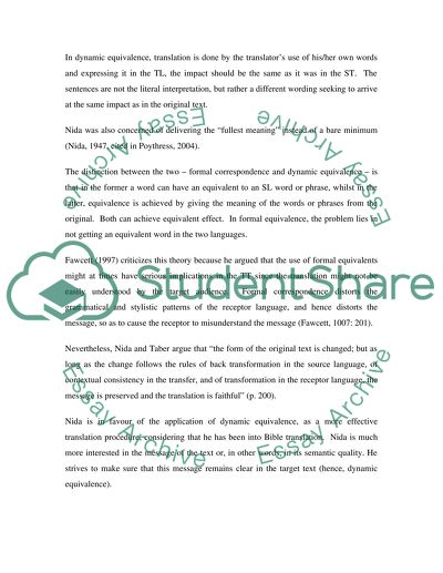 Does the theories of ecquivalence play a useful role in professional translation