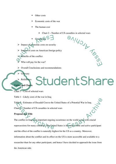 Dissertation theme: Financial costs and consequences of the Iraq conflict
