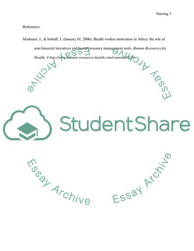 Analysis of Health Worker Motivation in Africa Article by Mathauer and Imhoff