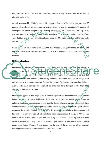 Human Resource Management Implications Dress Codes at Workplaces