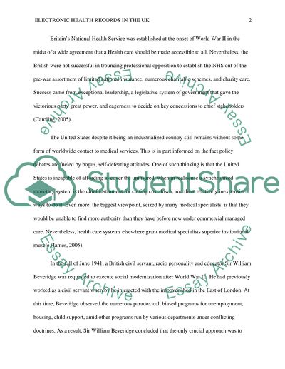 Electronic Health Records in the UK