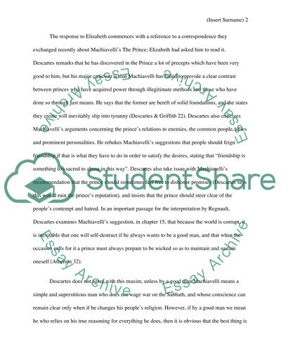 Descartes And Letters Exchanged Between Elizabeth of Bohemia On the Body-Mind Problem