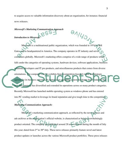 Marketing Communication Approach - Microsoft Organization and Apple Corporation