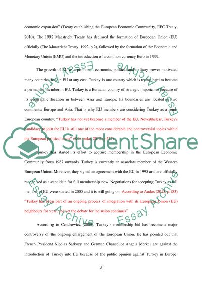 Motivation for Turkish entry to the European Union