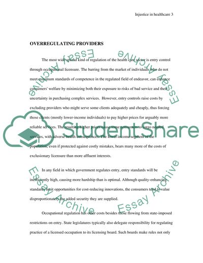 Injustice of Healthcare in the US