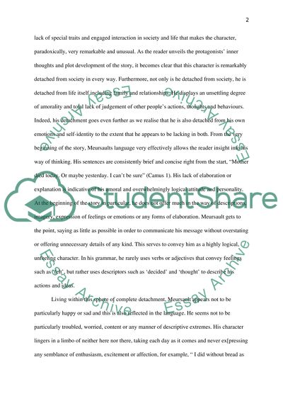 The Use of Language in Albert Camus The Stranger