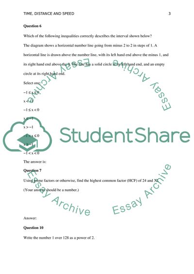 Time, Distance And Speed