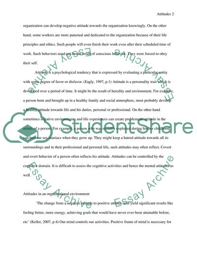 Role of Attitudes in an Organization