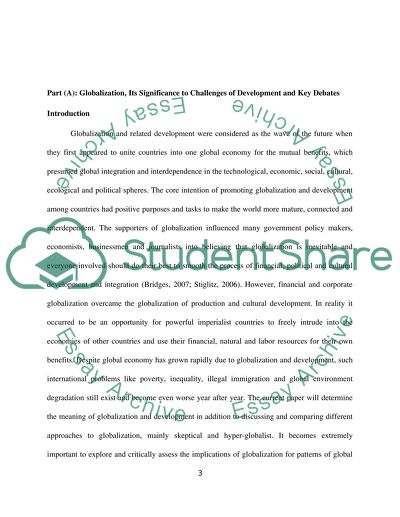 Significance of Globalization to Challenges of Development
