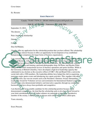 Cover Letters for a Scholarship