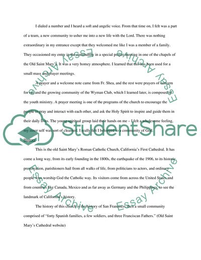 My Faith Journey to Old Saint Marys