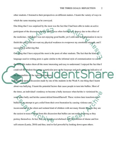 Assignment 3 Three Goals